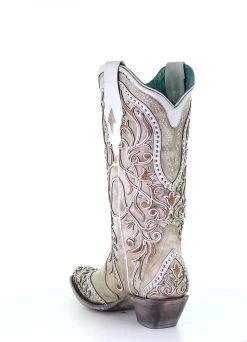 Women’s Corral Boots Snip Toe A3837 White Inlay & Embroidery -Botas Guadalajara Shop 0F85DE97 0E1B 4CE7 BDA6 47F8071E1F24