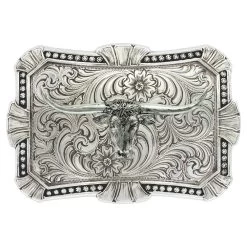 Montana Belt Buckle "Antiqued Trailblazer With Longhorn" 22718RTS-767