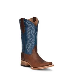 Women’s Circle G Square Toe Boots J7103 - Brown/Blue