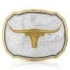 Montana Belt Buckle "Right Cut Of The Rope With Longhorn Steer" 30518-767 -Botas Guadalajara Shop 30518 767