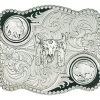 Montana Belt Buckle "Antiqued Buffalo Nickel Flourish Buckle With Buffalo Skull" 3610-447M -Botas Guadalajara Shop 3610 447M