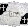 Montana Belt Buckle "Christian Flourish Scallop Shape With Christian Cowboy" 3611-731M -Botas Guadalajara Shop 3611 731M