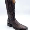 Cuadra Wide Square Toe Fuscus Caiman Belly Boots 3Z1OFY - Paris Cafe