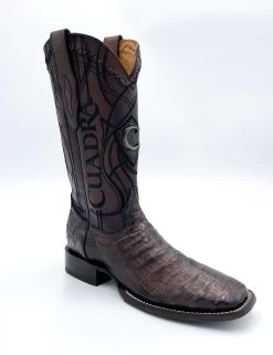 Cuadra Wide Square Toe Fuscus Caiman Belly Boots 3Z1OFY - Paris Cafe