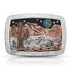 Montana Belt Buckle "Desert Moon Turquoise Cactus" 42110