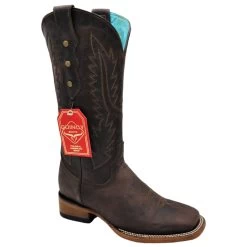 Women's Quincy Wide Square Toe 322RL5294 Old Crazy Leather - Chocolate