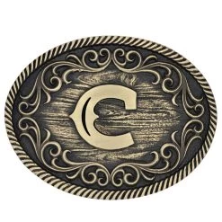 Montana Attitude Belt Buckle "Filigree Initial C" A915C