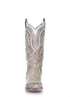 Women’s Corral Boots Snip Toe A3837 White Inlay & Embroidery -Botas Guadalajara Shop AC57F8CE 6C06 41CA 92CA B250389887B3