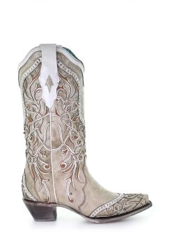 Women’s Corral Boots Snip Toe A3837 White Inlay & Embroidery -Botas Guadalajara Shop B4A03278 26B6 4001 AAEF B20197B7F788