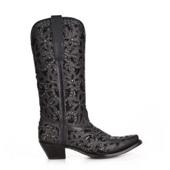 Women’s Corral Boots Snip Toe A3752 Black Inlay & Embroidery -Botas Guadalajara Shop B91692F9 77D9 4CF4 965D B85CA797277B