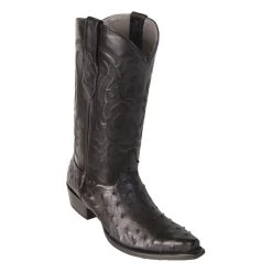 Los Altos Boots H94 Snip Toe Ostrich - Black
