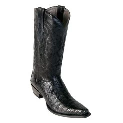 Los Altos Boots H94 Snip Toe Caiman Belly - Black