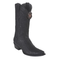 Los Altos Boots H94 Snip Toe Ostrich - Grasso Black