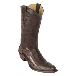 Los Altos Boots H94 Snip Toe Ostrich Leg - Brown