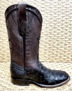 Bota Cuadra Wide Square Toe Ostrich 3Z1OA1 - Black -Botas Guadalajara Shop CUADRA3Z10A1NEGRO4
