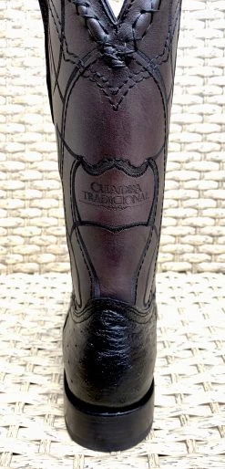 Bota Cuadra Wide Square Toe Ostrich 3Z1OA1 - Black -Botas Guadalajara Shop CUADRA3Z10A1NEGRO6