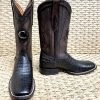 Bota Cuadra Wide Square Toe Fuscus Caiman Belly 3Z1OFY - Black -Botas Guadalajara Shop CUADRA3Z10FYPLBLACK1