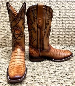 Bota Cuadra Wide Square Toe Fuscus Caiman Belly 3Z1OFY - Toaster Almendra