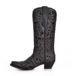 Women’s Corral Boots Snip Toe A3752 Black Inlay & Embroidery -Botas Guadalajara Shop F92D7A93 9A89 48E3 AE0E 9B6A2A8669AD