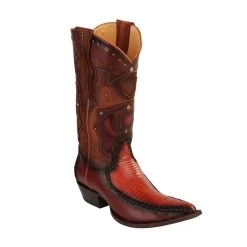 King Exotic H95 3x Toe Lizard Stitched - Cognac