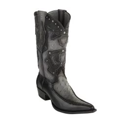 King Exotic H95 3x Toe Ostrich Stitched - Grey