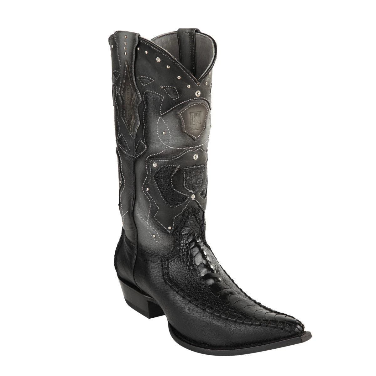 King Exotic H95 3x Toe Ostrich Leg Stitched - Black 3 King Exotic H95 3x Toe Ostrich Leg Stitched - Black