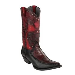 King Exotic H95 3x Toe Ostrich Leg Stitched - Black Cherry