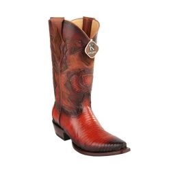 King Exotic H94 Snip Toe Lizard - Faded Cognac