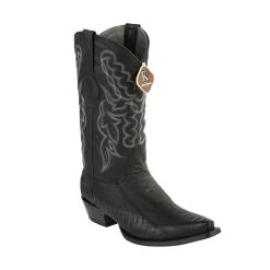 King Exotic H94 Snip Toe Ostrich Leg - Grasso Black