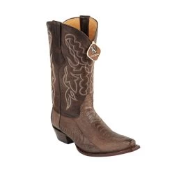 King Exotic H94 Snip Toe Ostrich Leg - Grasso Brown