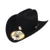 Larry Mahan's 6x Real Felt Hat - Black -Botas Guadalajara Shop LARRY MAHAN 6X BLACK