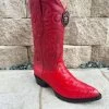 Los Altos Boots 990312 J-Toe Ostrich - Red -Botas Guadalajara Shop LosAltos990312OstrichRed 1