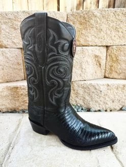 Los Altos Boots 990705 J-Toe Lizard - Black