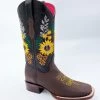 Midwest Women's Square Toe Boot ROS-1038 - Crazy Cafe -Botas Guadalajara Shop ROS 1038CrazyCafe 1 copy