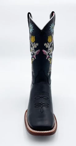 Midwest Women's Square Toe Boot ROS-1039 - Grasso Black -Botas Guadalajara Shop ROS 1039Negro 3 copy