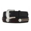 Tony Lama 7233L “Duke Appliq” Belt - Black -Botas Guadalajara Shop TONYLAMADUQUEAPPLIQBLACK