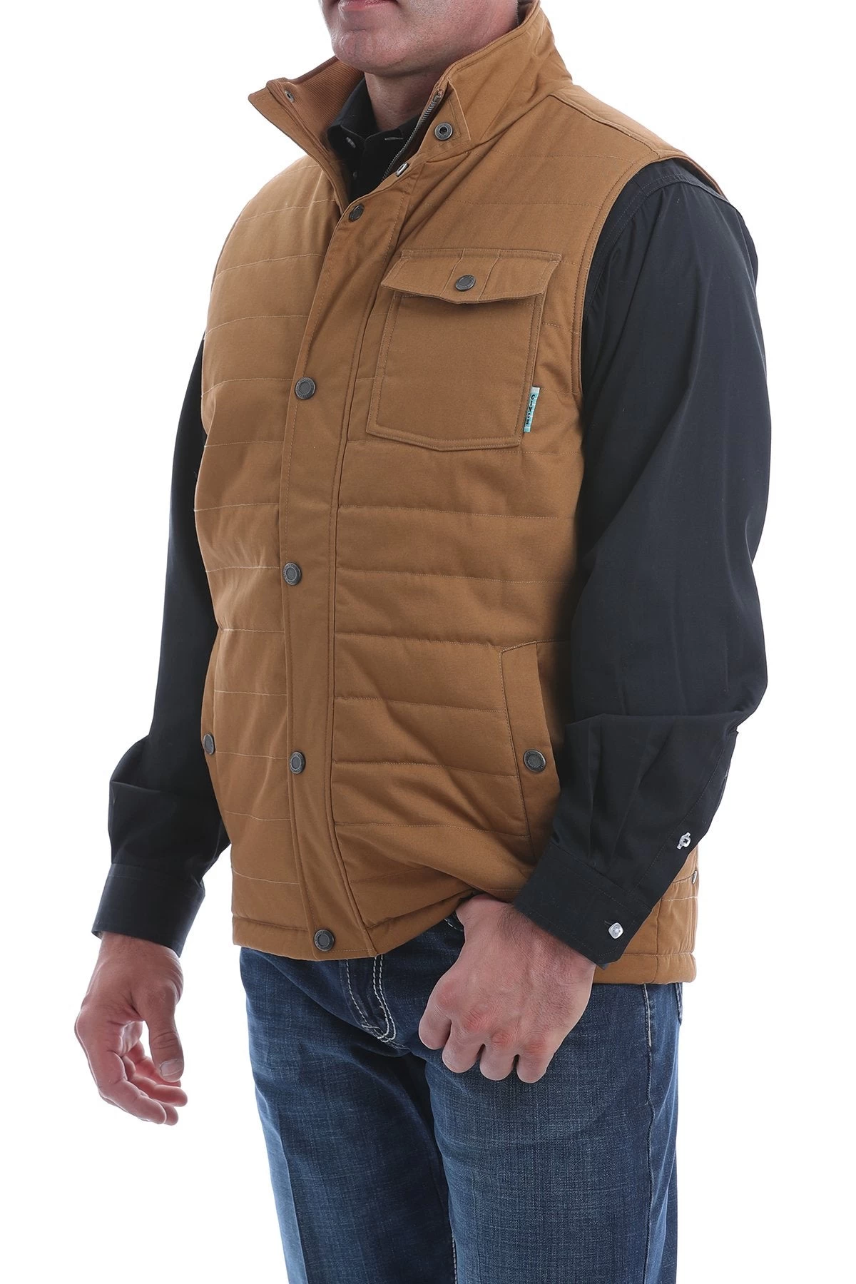 MENS CINCH QUILTED WAX COATED CANVAS VEST 1532001 4 MENS CINCH QUILTED WAX COATED CANVAS VEST 1532001 - Image 2
