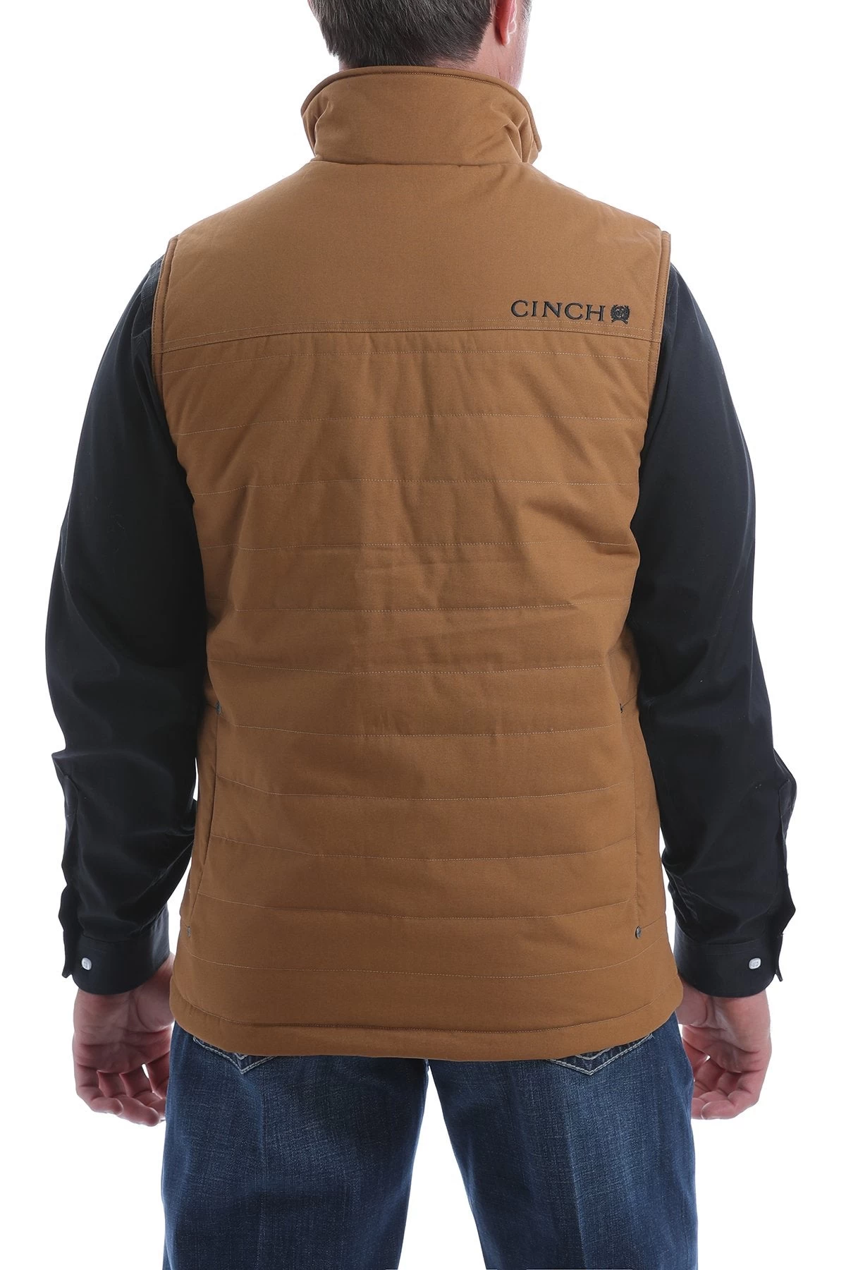 MENS CINCH QUILTED WAX COATED CANVAS VEST 1532001 5 MENS CINCH QUILTED WAX COATED CANVAS VEST 1532001 - Image 3