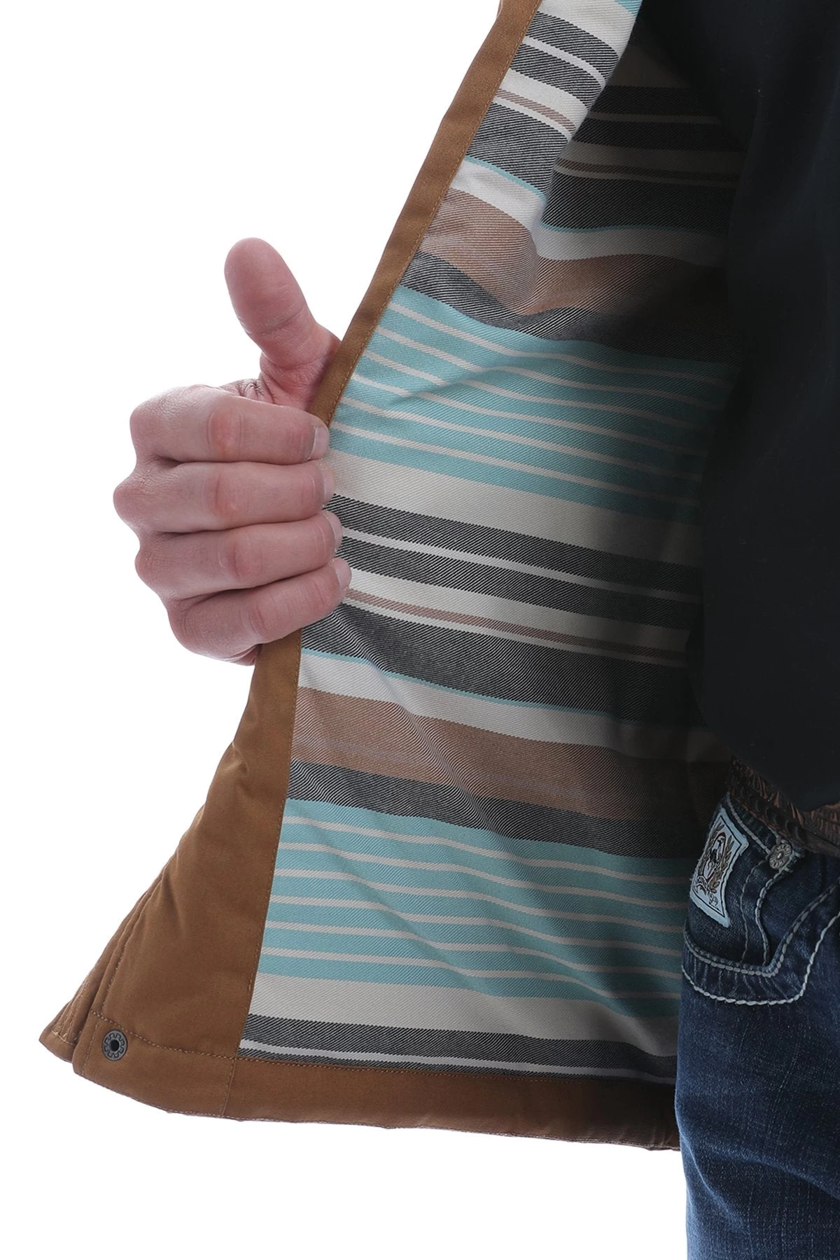 MENS CINCH QUILTED WAX COATED CANVAS VEST 1532001 6 MENS CINCH QUILTED WAX COATED CANVAS VEST 1532001 - Image 4